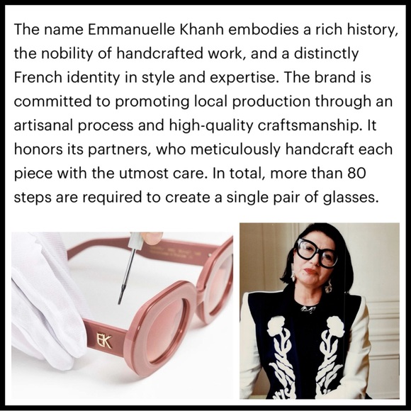 Vintage Emmanuelle Khanh Paris Sunglasses Burgundy w/Hand Carved Flowers, France main image 4